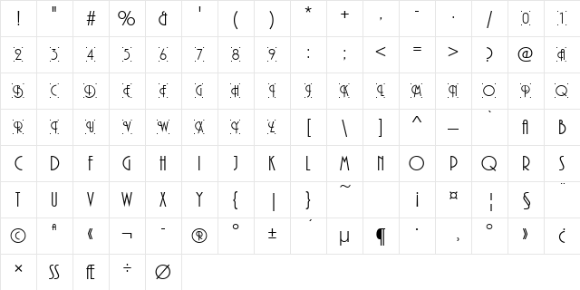 URWPlanaCamDReg Regular Character Map URWPlanaCamDReg Regular Character Map