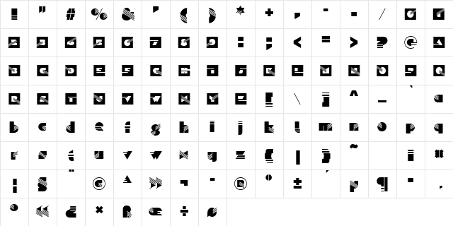 URWSinasIniD Regular Character Map