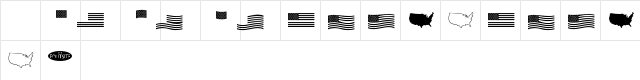 US Flag Regular Character Map