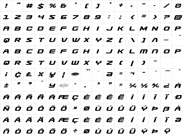 Usuzi Expanded Italic Expanded Italic Character Map Usuzi Expanded Italic Expanded Italic Character Map