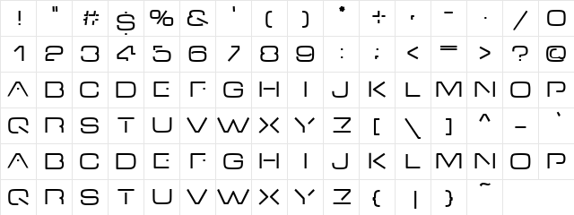 V-Dub Regular Character Map V-Dub Regular Character Map