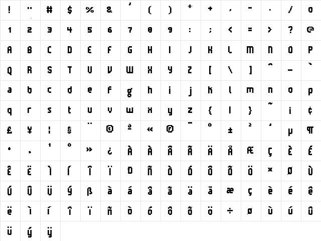 V5 Loxica Robusta Character Map V5 Loxica Robusta Character Map