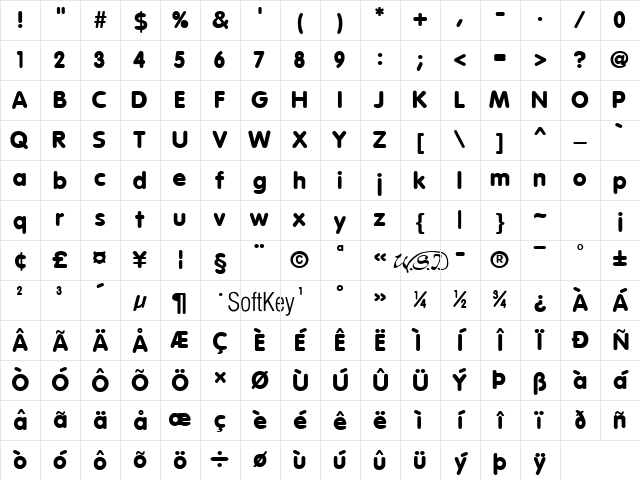 Vagabond Bold Character Map Vagabond Bold Character Map