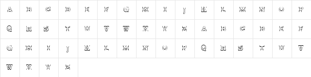 BemaniFont Outline Normal Character Map