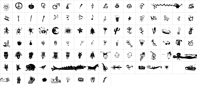 KlunderScript Medium Character Map