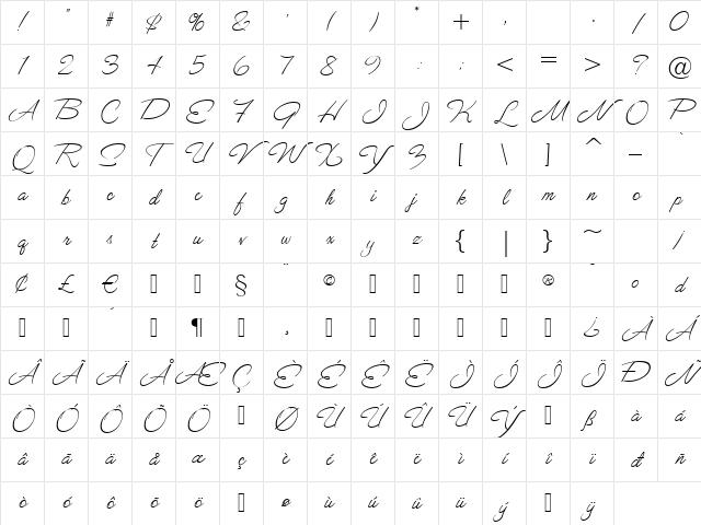 ValentinaJF Regular Character Map ValentinaJF Regular Character Map