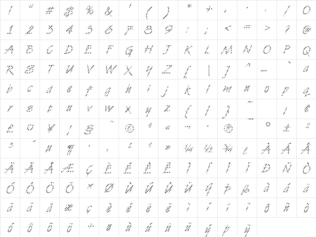 VanDijk13 Becker Regular Character Map VanDijk13 Becker Regular Character Map