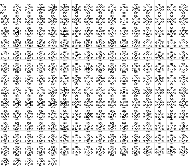VanDijk46 Becker Regular Character Map VanDijk46 Becker Regular Character Map