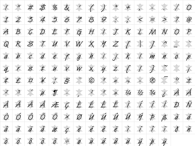 VanDijk47 Becker Regular Character Map
