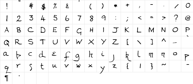 Vanessa Regular Character Map