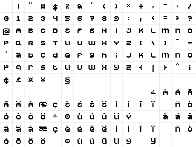 Vaporbyte Regular Character Map