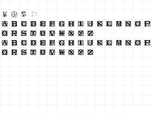 VarahCaps Regular Character Map VarahCaps Regular Character Map