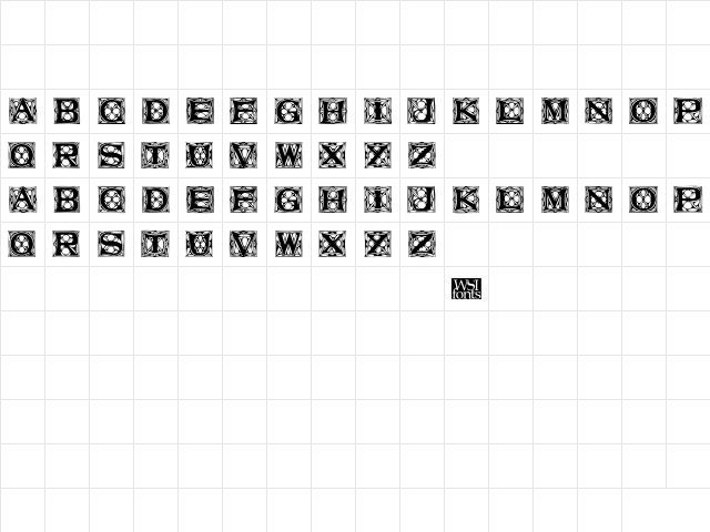 VatersTitlingCaps Regular Character Map