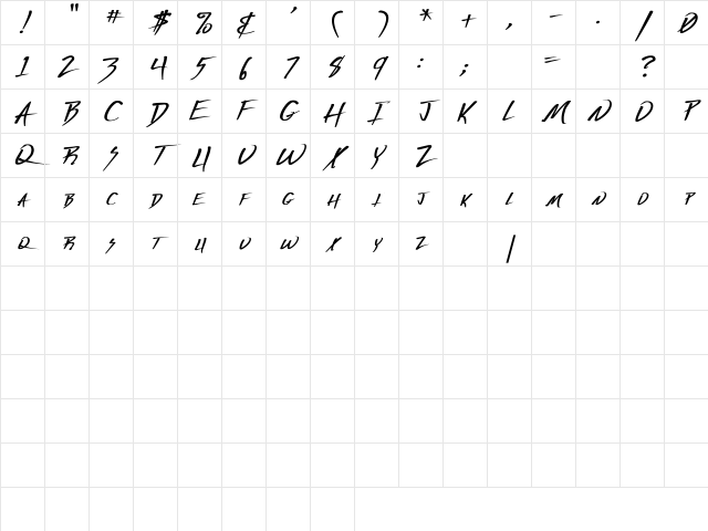 Vecker Bold Regular Character Map Vecker Bold Regular Character Map