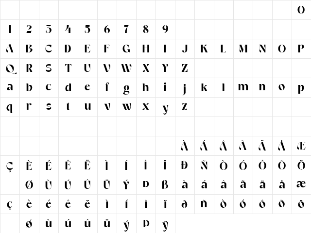 VEMKA Regular Character Map