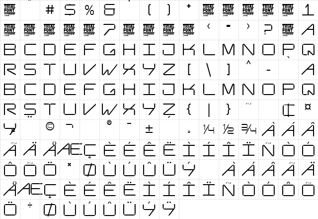 Venture Explore Demo Regular Character Map