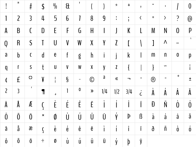 BenchNine Regular Character Map BenchNine Regular Character Map
