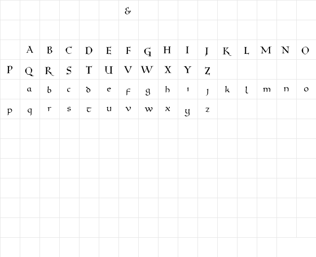 Versal Filled Regular Character Map Versal Filled Regular Character Map