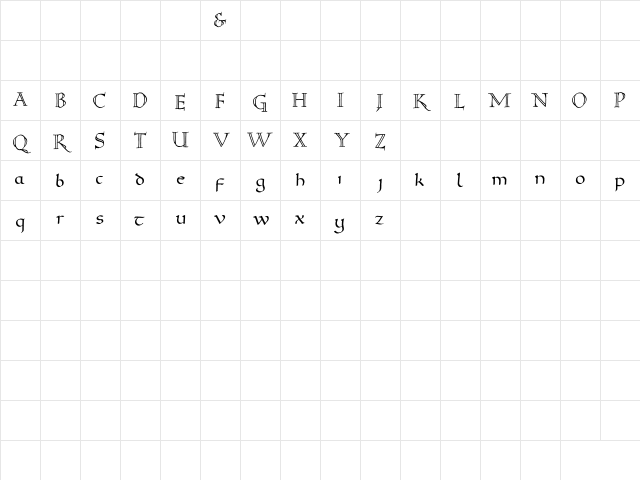 Versal Regular Character Map Versal Regular Character Map
