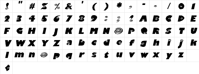 VertigoExtended Oblique Character Map