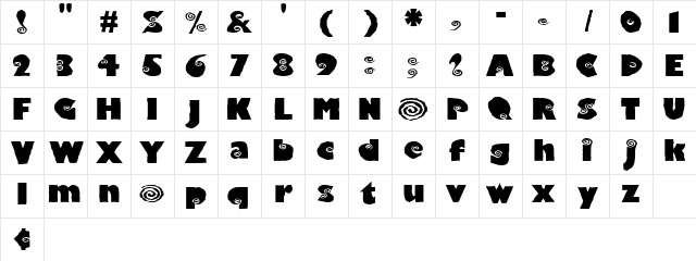 VertigoExtended Regular Character Map