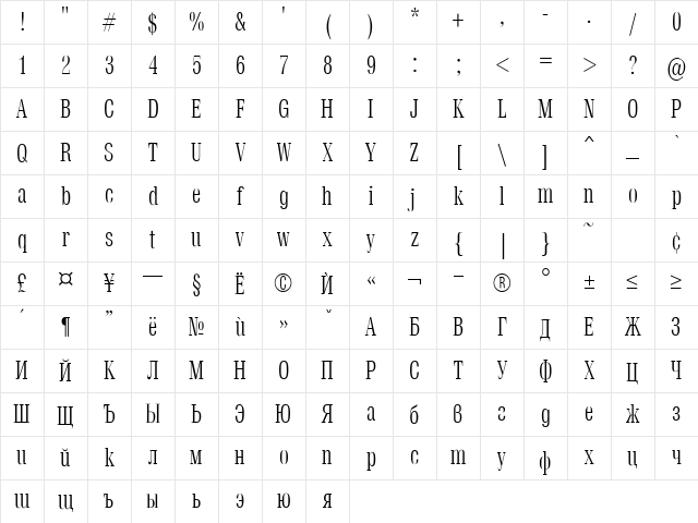 Vetren Regular Character Map Vetren Regular Character Map