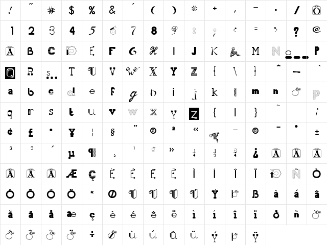 50 Fonts 2 Regular Character Map