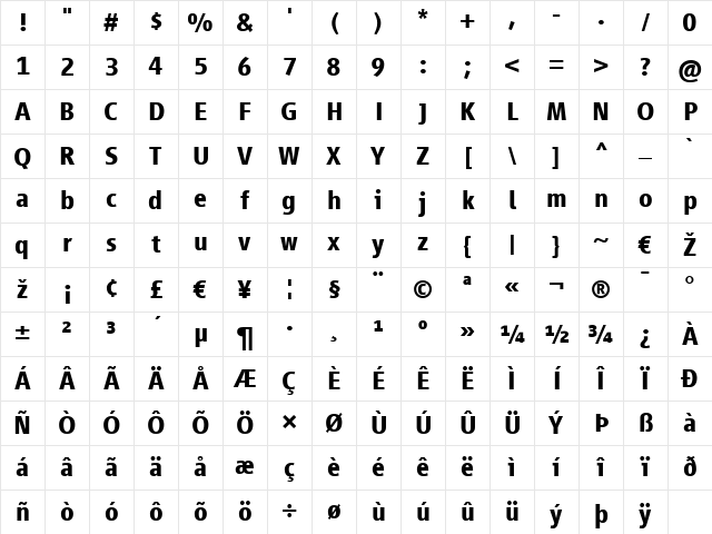 Vialog LT Regular Bold Character Map