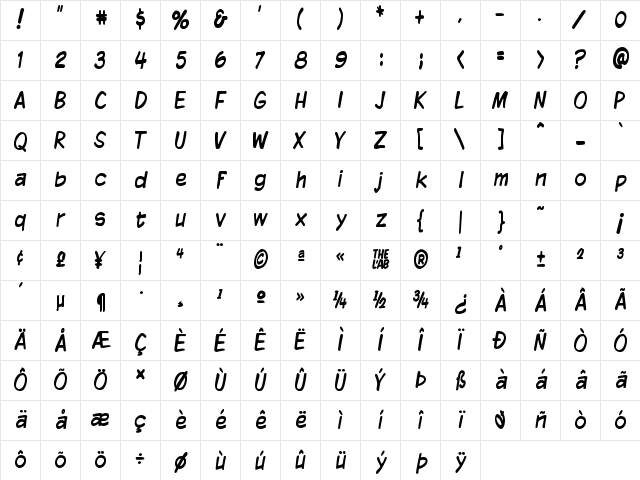 Komika Display Tight Regular Character Map Komika Display Tight Regular Character Map