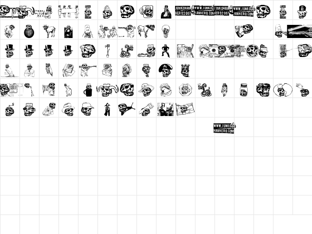 Vieraskirjan Peto Regular Character Map