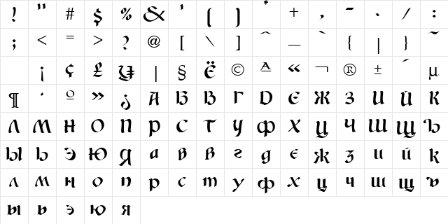 Vikant TYGRA Normal Character Map Vikant TYGRA Normal Character Map