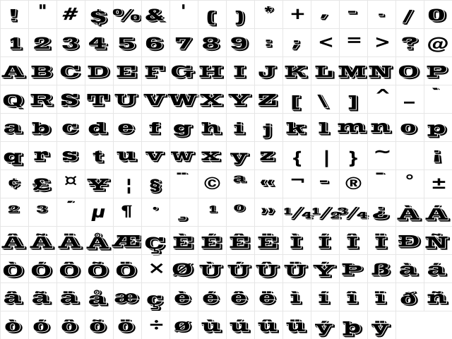 Vinera Wd Regular Character Map