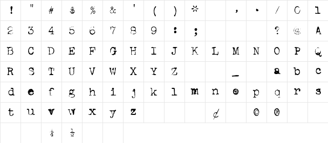 VintageTypewriter One Character Map VintageTypewriter One Character Map