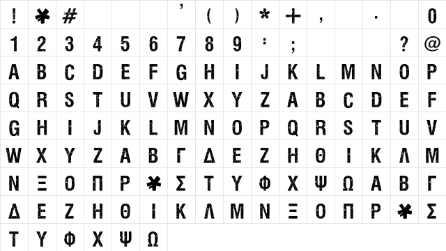 VIPER NORA Regular Character Map VIPER NORA Regular Character Map
