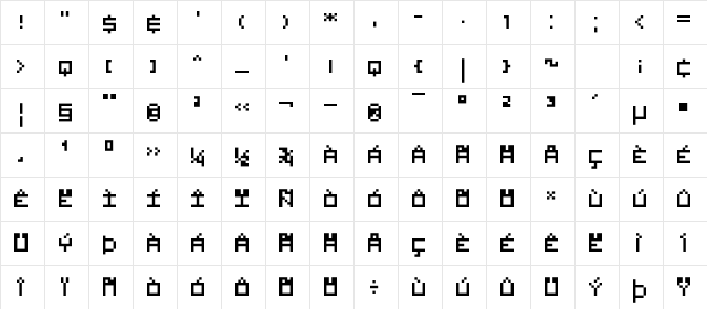 Visitor TT1 BRK Regular Character Map