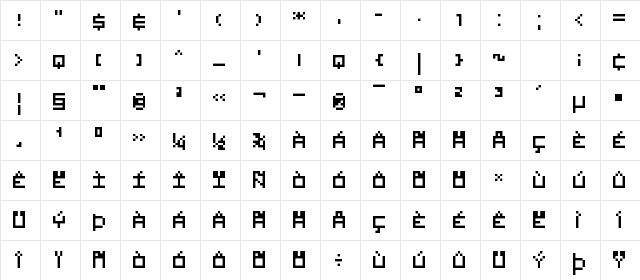 Visitor TT1 BRK Regular Character Map