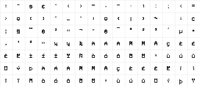 Visitor TT2 BRK Regular Character Map
