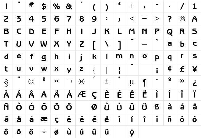 Benguiat Gothic Bold Character Map
