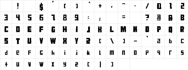 VKB KonQa Bold Character Map