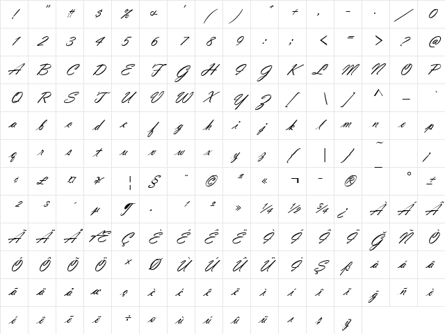 VladimirScrD Regular Character Map VladimirScrD Regular Character Map