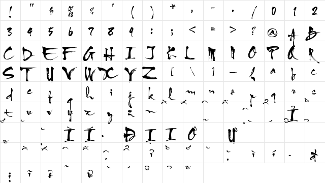 VNIHLThuphap Regular Character Map