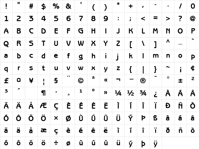 BenguiatGothic Bold Character Map BenguiatGothic Bold Character Map