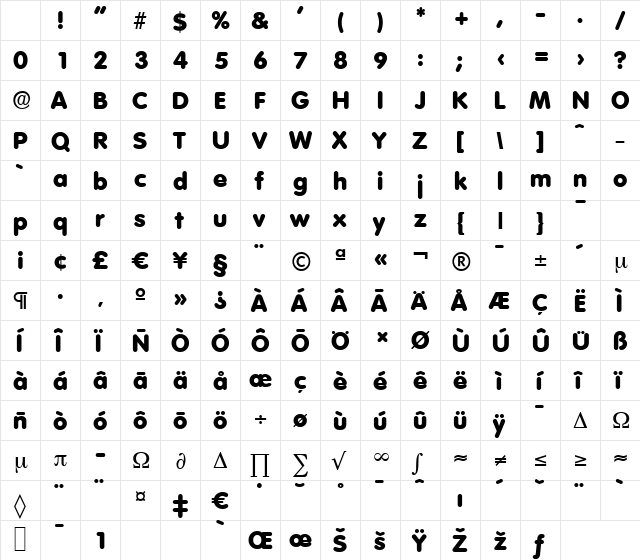 VolkswagenSerial-Heavy Regular Character Map VolkswagenSerial-Heavy Regular Character Map
