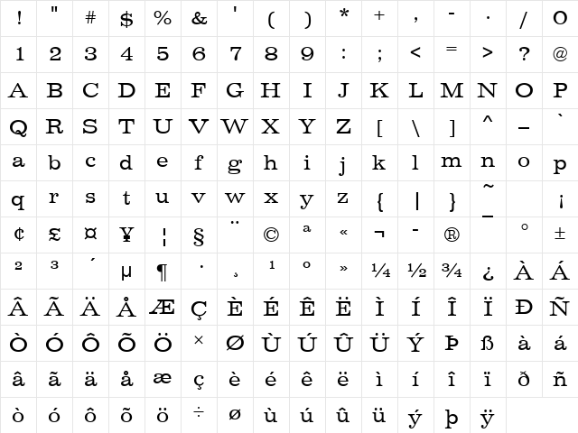 VoltaT Regular Character Map VoltaT Regular Character Map