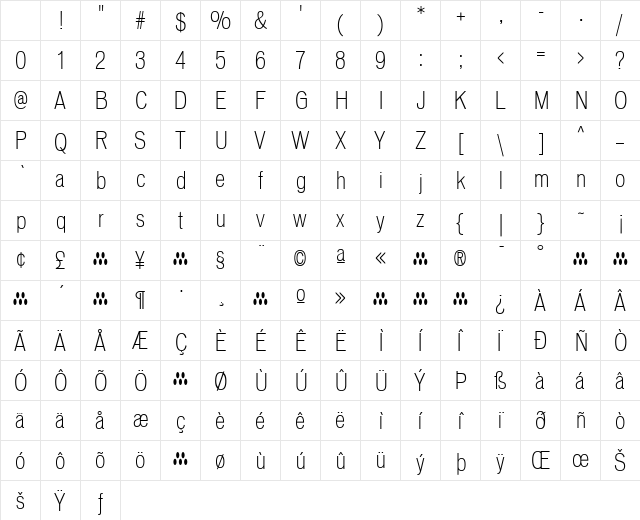 Vonnes Regular Character Map
