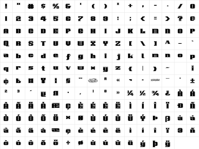 Voortrekker Pro Regular Character Map