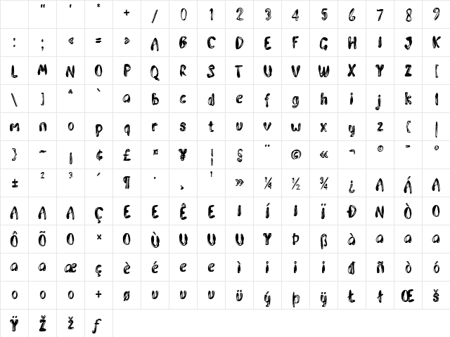 Vox Sleve-demo Regular Character Map Vox Sleve-demo Regular Character Map