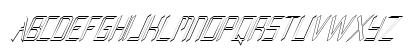 FZ DIGITAL 8 HOLLOW ITALIC Normal Uppercase Preview