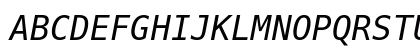 Hack Nerd Font Italic Uppercase Preview