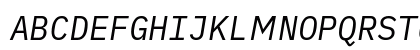 iMWritingDuospace Nerd Font Italic Uppercase Preview